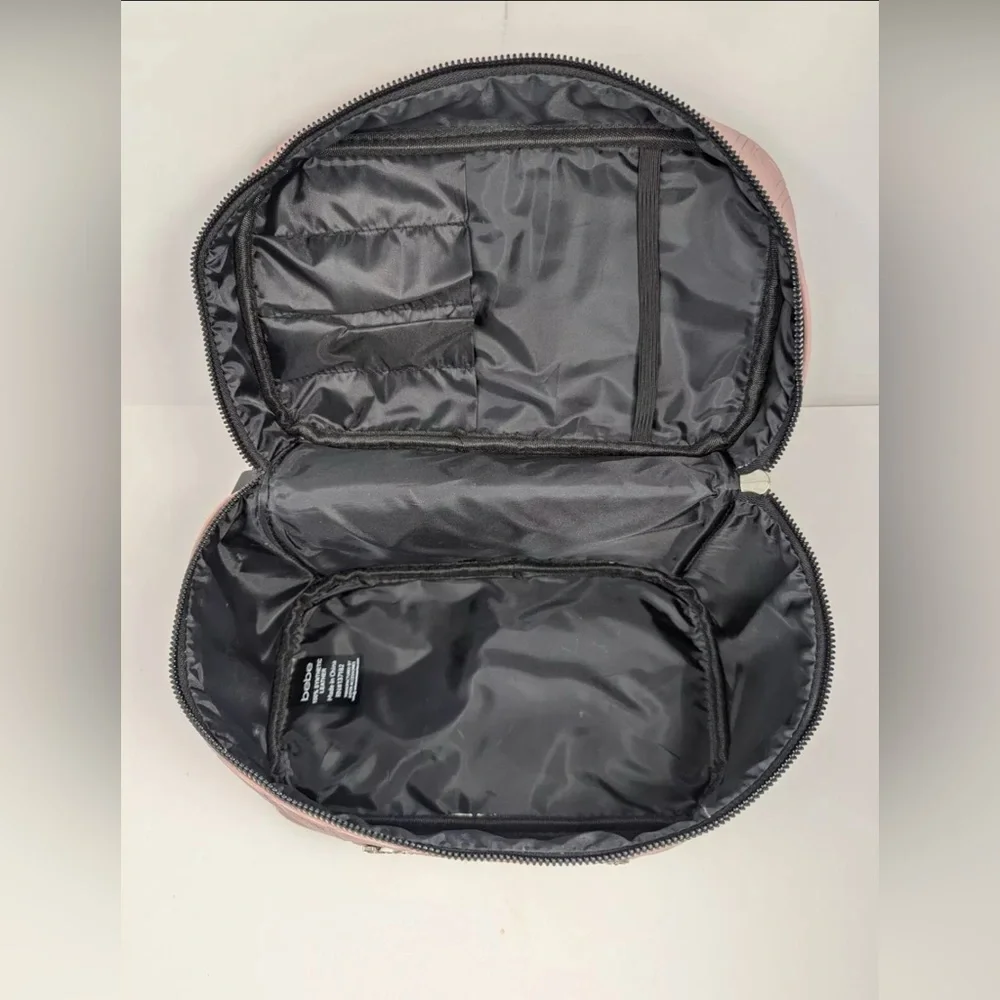 ❌SALE❌Bebe Soft Train Quilted Case Faux Leather Makeup Travel Bag Large Size.NWT - Picture 8 of 12